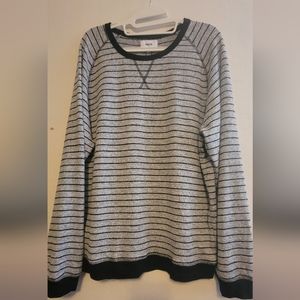 Hyden Yoo Men Long Sleeve Stripe Hacci Sweatshirt, Large